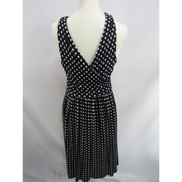 LOFT Blue Dress Rayon Floral Faux Wrap Boho Flowy Y2K 90s Romantic Whimsical - Picture 2 of 10